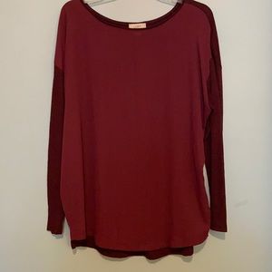 Burgundy long sleeve LOFT blouse